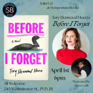 Author Event! Tory Henwood Hoen’s “Before I Forget”