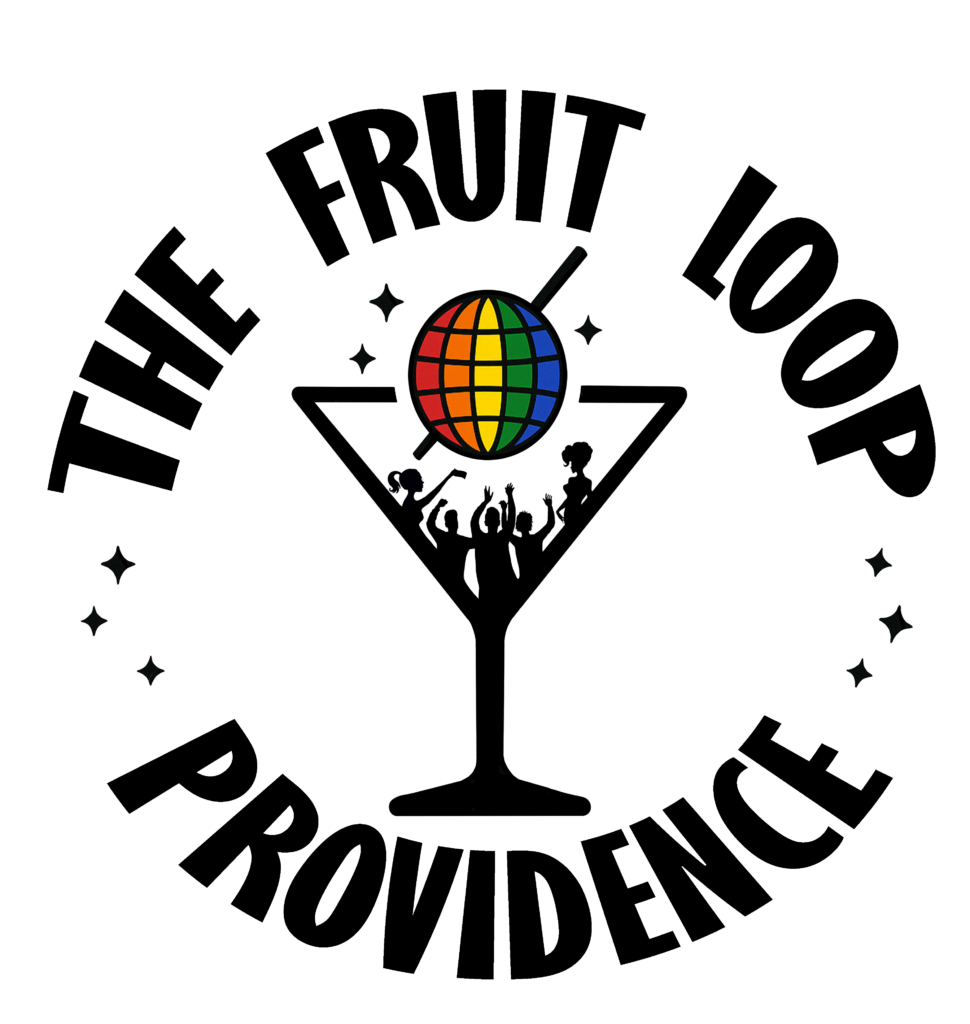 Colorful globe surrounded by silhouettes of people celebrating, with stars and abstract shapes.