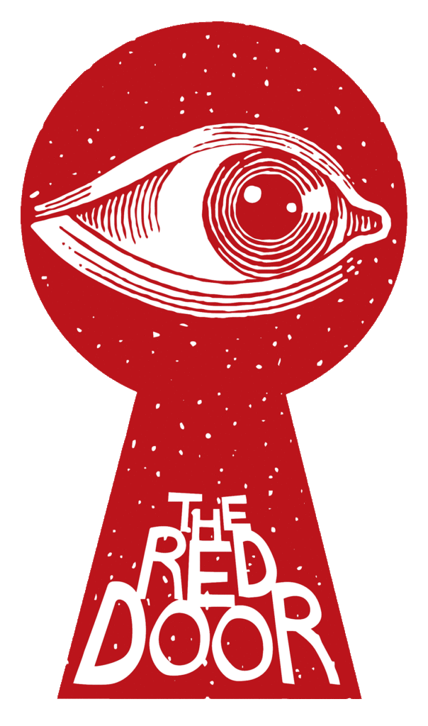 Red logo featuring an eye within a keyhole, with the text "THE RED DOOR" below.